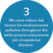 We must reduce risk factors for environmental pollution throughout the while process and prevent job occupational diseases.