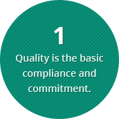 Quality is the basic compliance and commitment.