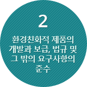 환경친화적 제품의개발과 보급, 법규 및그 밖의 요구사항의준수.